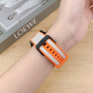 22mm 20mm Dây đeo silicon hai tông màu cho Samsung Galaxy Watch 7 6 5 4 40 44mm cho Huawei Watch GT4 3 4Pro Band