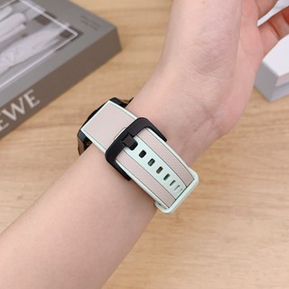 22mm 20mm Dây đeo silicon hai tông màu cho Samsung Galaxy Watch 7 6 5 4 40 44mm cho Huawei Watch GT4 3 4Pro Band