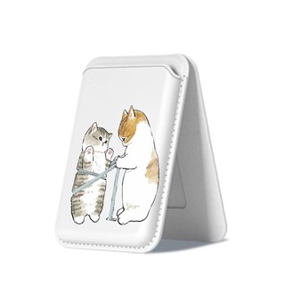 Giá đỡ thẻ điện thoại bằng da họa tiết mèo dễ thương cho iPhone 17 17 pro max 17 air 16 16 pro max 15 14 13 12 11 Pro Max Plus giá đỡ thẻ dọc