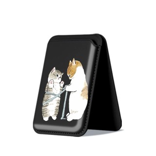 Giá đỡ thẻ điện thoại bằng da họa tiết mèo dễ thương cho iPhone 17 17 pro max 17 air 16 16 pro max 15 14 13 12 11 Pro Max Plus giá đỡ thẻ dọc