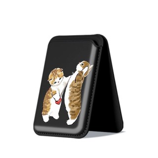 Giá đỡ thẻ điện thoại bằng da họa tiết mèo dễ thương cho iPhone 17 17 pro max 17 air 16 16 pro max 15 14 13 12 11 Pro Max Plus giá đỡ thẻ dọc