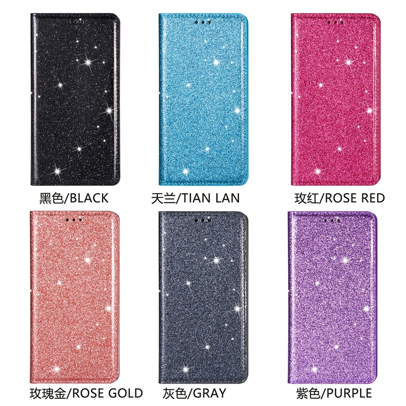 Ốp Lưng Cho Samsung Galaxy S10E S20 S21 FE S22 S23 S30 Ultra Plus Ốp Lưng Đựng Thẻ Lật Bling Lấp Lánh Bao Da