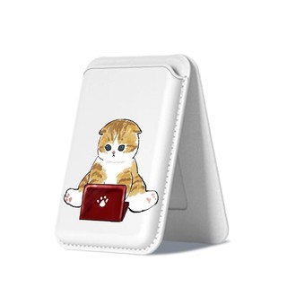 Giá đỡ thẻ điện thoại di động bằng da họa tiết mèo cho iPhone 17 17 pro max 17 air 16 16 pro max 15 14 13 12 11 Pro Max Plus giá đỡ thẻ dọc