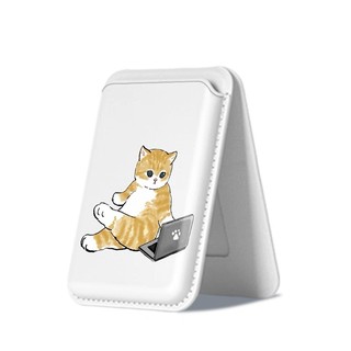 Giá đỡ thẻ điện thoại di động bằng da họa tiết mèo cho iPhone 17 17 pro max 17 air 16 16 pro max 15 14 13 12 11 Pro Max Plus giá đỡ thẻ dọc