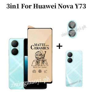 Phim gốm sứ 3in1 Huawei Nova Y73 cho Nova Y72 Y70 / Y70 Plus Nova 14 13 11 10SE 9SE Bảo vệ màn hình và phim ống kính máy ảnh và phim mặt sau