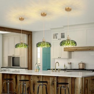 AIMI Đèn Chùm Cổ Điển Kính Nhiều Màu Chụp Đèn Trang Trí Nội Thất Đèn Treo Trần Thích Hợp Cho Phòng Ăn Phòng Khách Phòng Ngủ Hành Lang