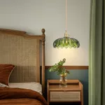 Đèn chùm thủy tinh xanh cổ điển Nhật Bản, Đèn Led mặt dây chuyền kim loại phong cách trung cổ, Đầu giường phòng ngủ, Phòng ăn, Đèn treo trang trí quầy Bar — ảnh 5