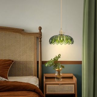 AIMI Đèn Chùm Cổ Điển Kính Nhiều Màu Chụp Đèn Trang Trí Nội Thất Đèn Treo Trần Thích Hợp Cho Phòng Ăn Phòng Khách Phòng Ngủ Hành Lang