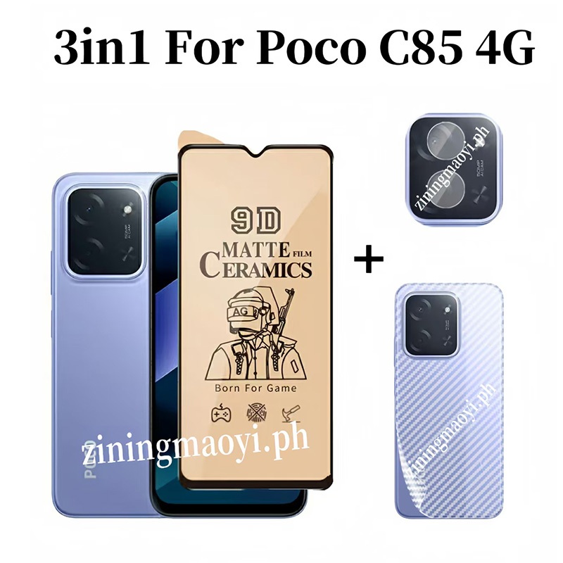 Ốp điện thoại chống sốc di động 4in1 Xiaomi Poco C85 chống rơi cho Poco C75 C71 C61 C65 Màng màng màng gốm và màng ống kính và phim mặt sau