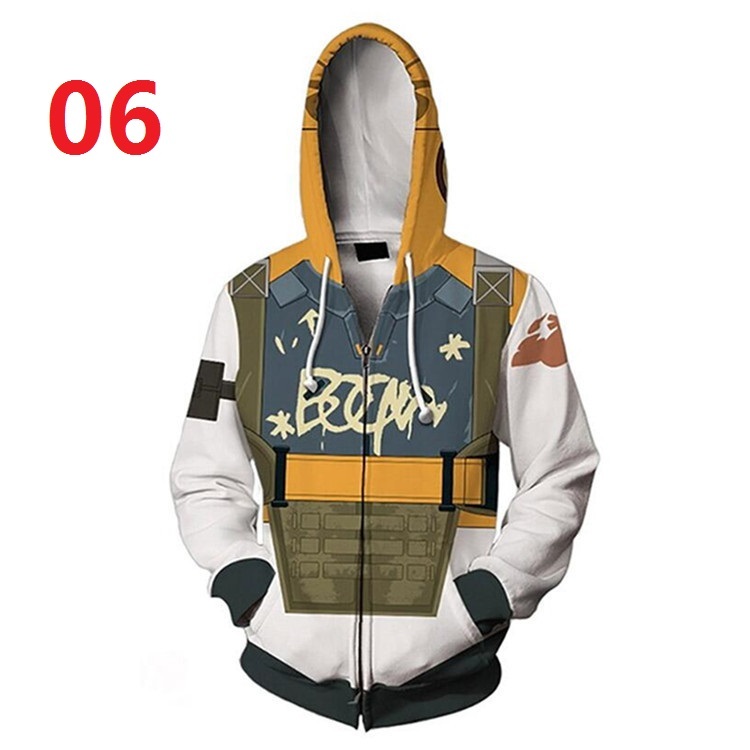 hoodie Valorant có dây kéo, thiết kế 3D unisex, áo khoác ngoài