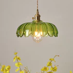 Đèn chùm thủy tinh xanh cổ điển Nhật Bản, Đèn Led mặt dây chuyền kim loại phong cách trung cổ, Đầu giường phòng ngủ, Phòng ăn, Đèn treo trang trí quầy Bar — ảnh 2