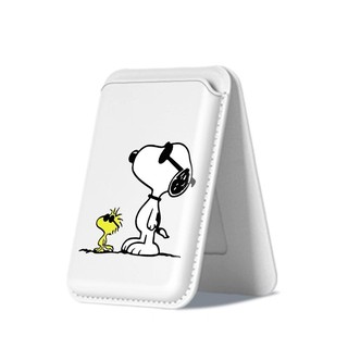 Giá đỡ thẻ điện thoại bằng da họa tiết Snoopy mát mẻ cho iPhone 17 17 Pro Max 17 Air 16 16 Pro Max 15 14 13 12 11 Pro Max Plus Giá đỡ thẻ dọc