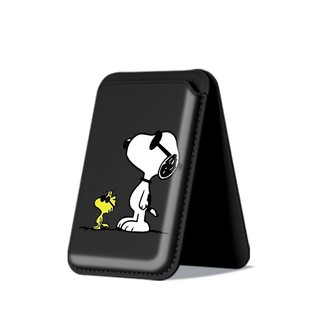 Giá đỡ thẻ điện thoại bằng da họa tiết Snoopy mát mẻ cho iPhone 17 17 Pro Max 17 Air 16 16 Pro Max 15 14 13 12 11 Pro Max Plus Giá đỡ thẻ dọc