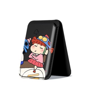 Lái Xe Crayon Shin-chan Họa Tiết Cặp Đôi Da Điện Thoại Đựng Thẻ Giá Đỡ Cho iPhone 17 17 Pro Max 17 Air 16 16 Pro Max 15 14 13 12 11 Pro Max Plus Giá Đỡ Thẻ Dọc