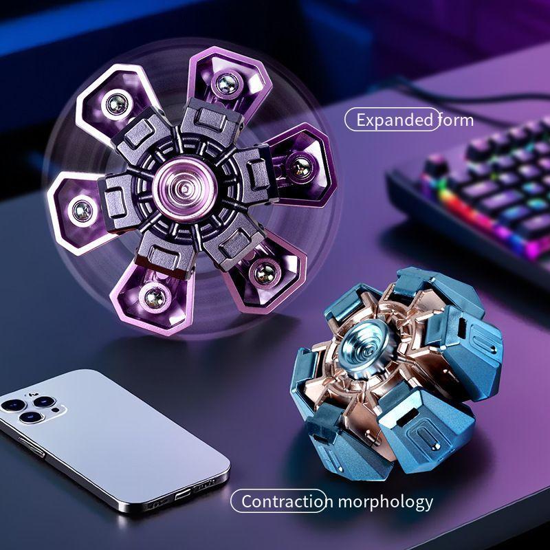 Sáng tạo biến dạng đầu ngón tay mecha con quay hồi chuyển cảm giác mát mẻ của công nghệ cạnh tranh giải nén tạo tác áo giáp nổ đồ chơi biến dạng cơ học Đầu ngón tay biến dạng sáng tạo mecha