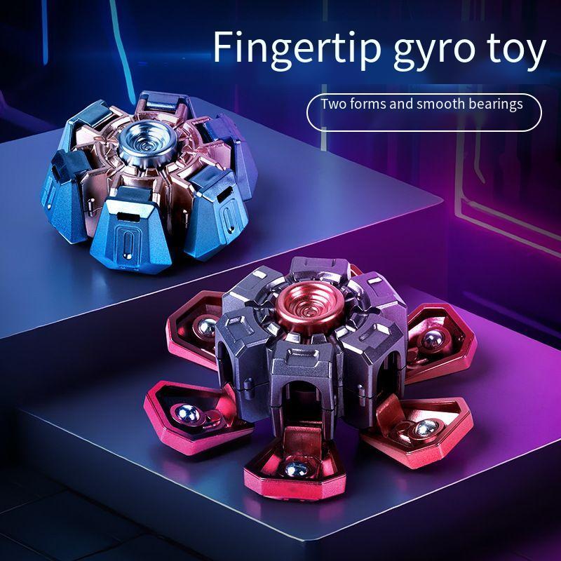 Sáng tạo biến dạng đầu ngón tay mecha con quay hồi chuyển cảm giác mát mẻ của công nghệ cạnh tranh giải nén tạo tác áo giáp nổ đồ chơi biến dạng cơ học Đầu ngón tay biến dạng sáng tạo mecha
