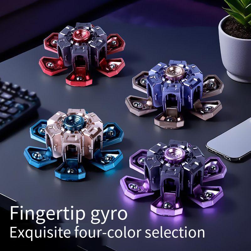 Sáng tạo biến dạng đầu ngón tay mecha con quay hồi chuyển cảm giác mát mẻ của công nghệ cạnh tranh giải nén tạo tác áo giáp nổ đồ chơi biến dạng cơ học Đầu ngón tay biến dạng sáng tạo mecha