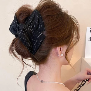 Kẹp tóc chấm bi tam giác thanh lịch cho bé gái, phù hợp làm đuôi ngựa