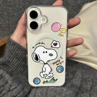 Ốp bảo vệ trong suốt họa tiết Snoopy đi bộ cho iPhone 11 12 Pro 13 Pro Max 15 Pro Max 14 16 Pro 16 Plus 17 Air 17 Pro 17 Pro Max