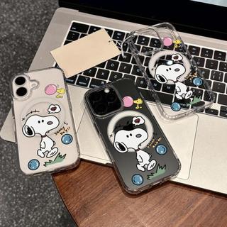 Ốp bảo vệ trong suốt họa tiết Snoopy đi bộ cho iPhone 11 12 Pro 13 Pro Max 15 Pro Max 14 16 Pro 16 Plus 17 Air 17 Pro 17 Pro Max