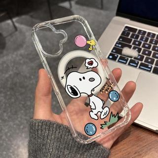 Ốp bảo vệ trong suốt họa tiết Snoopy đi bộ cho iPhone 11 12 Pro 13 Pro Max 15 Pro Max 14 16 Pro 16 Plus 17 Air 17 Pro 17 Pro Max