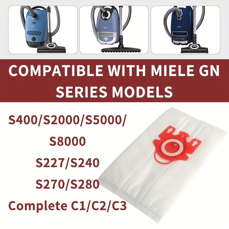 3D Airclean Túi Bụi Thay Thế Cho Miele FJM Hút Chân Không Nhỏ Gọn C2 Compact C1 Complete C1 S241 S290 S300i S500 S700 S4 S6 Series