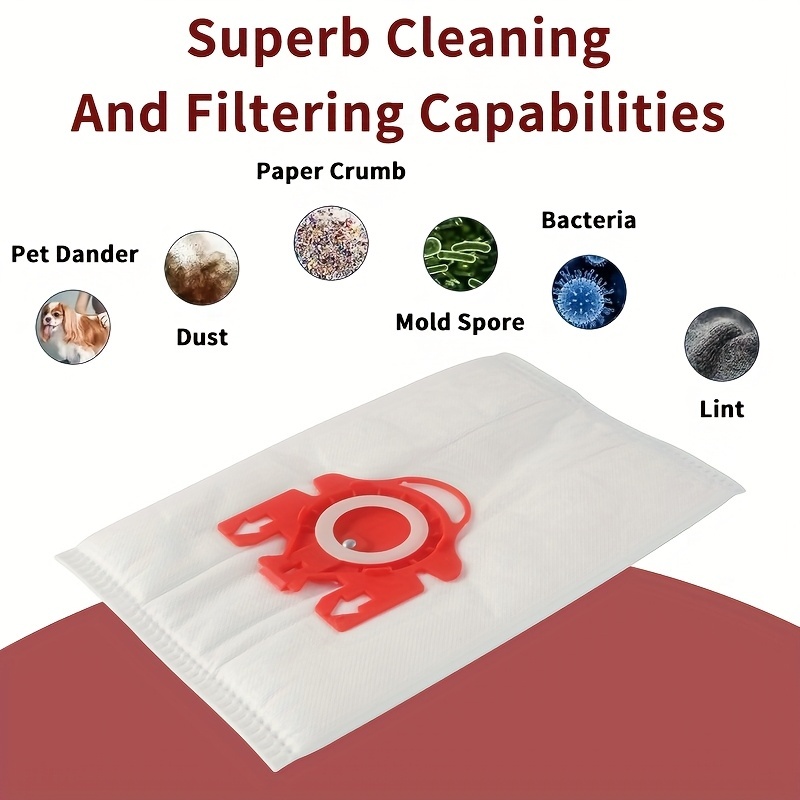 3D Airclean Túi Bụi Thay Thế Cho Miele FJM Hút Chân Không Nhỏ Gọn C2 Compact C1 Complete C1 S241 S290 S300i S500 S700 S4 S6 Series