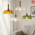 Đèn Trần Thả Cổ Điển Có Chụp Thủy Tinh Xanh, Đèn Bàn Ăn Kiểu Chùm Nhật Bản Bằng Đồng Thau, Đèn Treo Có Thể Điều Chỉnh Cho Quầy Bar, Nhà Bếp, Phòng Ăn, Hành Lang — ảnh 1