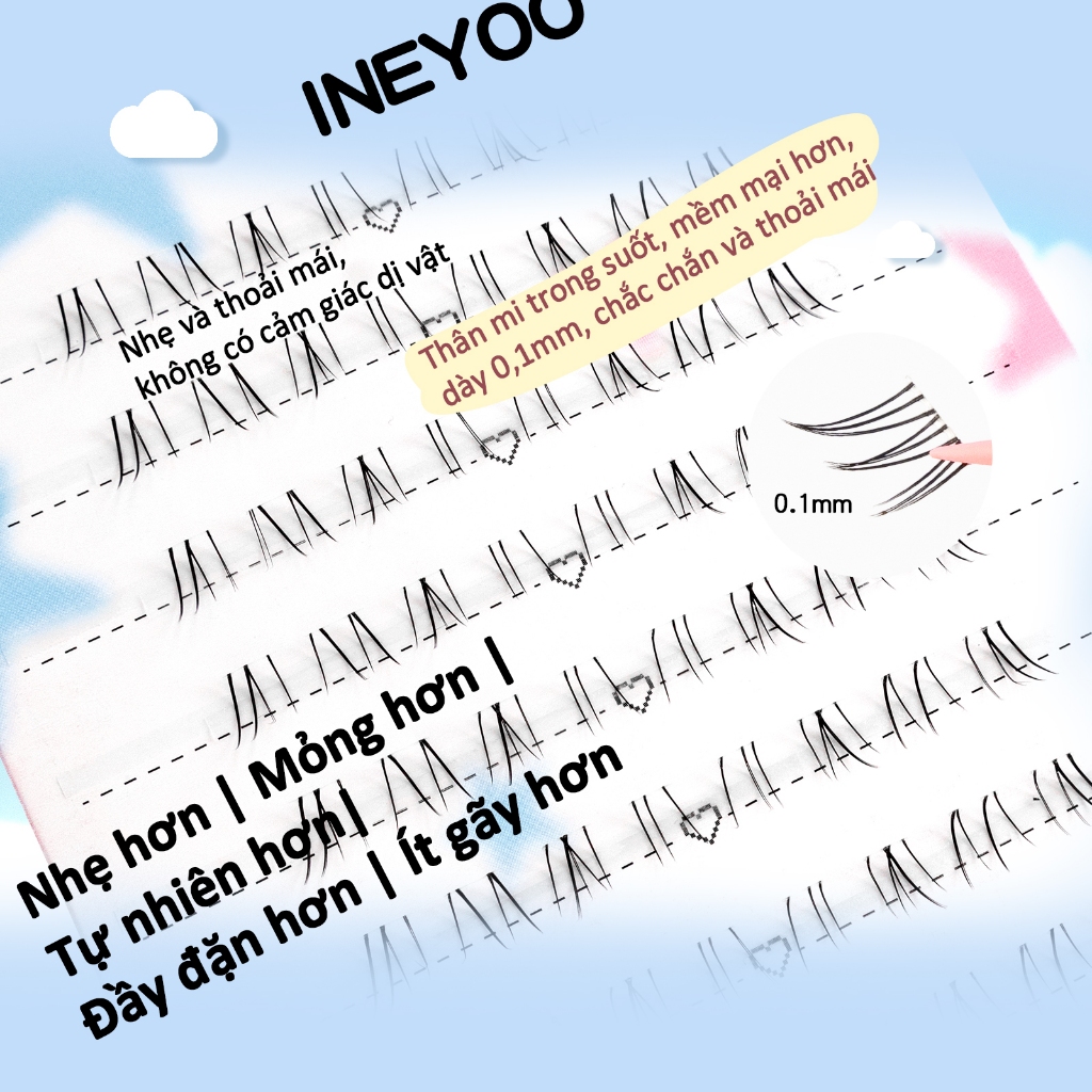 Ineyoo Ineyoo Lông mi dưới  Kiểu dáng Tự nhiên,Tạo kiểu Chất liệu Mềm mại & Thoải mái ,Thiết kế Dễ dàng áp dụng