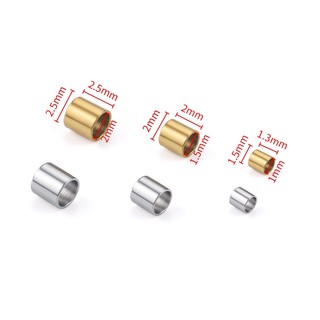 Phụ kiện thép không gỉ vàng 18k cho DIY trang sức - kẹp ống định vị phẳng và cố định hạt