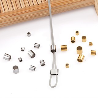 Phụ kiện thép không gỉ vàng 18k cho DIY trang sức - kẹp ống định vị phẳng và cố định hạt