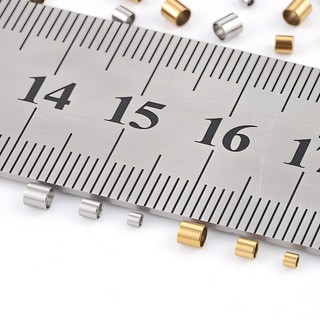 Phụ kiện thép không gỉ vàng 18k cho DIY trang sức - kẹp ống định vị phẳng và cố định hạt