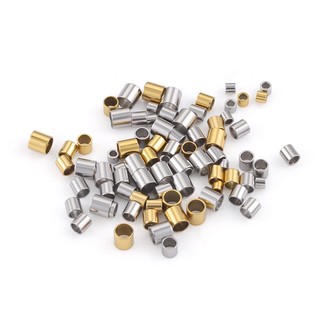 Phụ kiện thép không gỉ vàng 18k cho DIY trang sức - kẹp ống định vị phẳng và cố định hạt