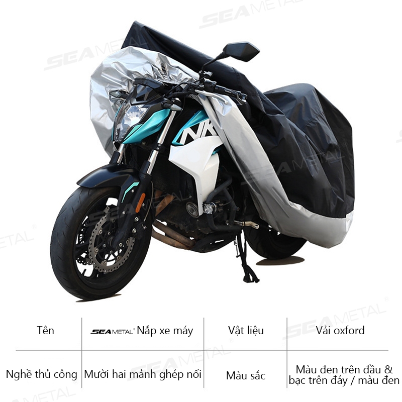 SEAMETAL Xe Đạp Xe Máy Chống Thấm Nước Tất Cả Các Mùa Chống Bụi UV Bảo Vệ Ngoài Trời Xe Tay Ga Trong Nhà Vải Chống Mài Mòn Xe Máy Bao Da