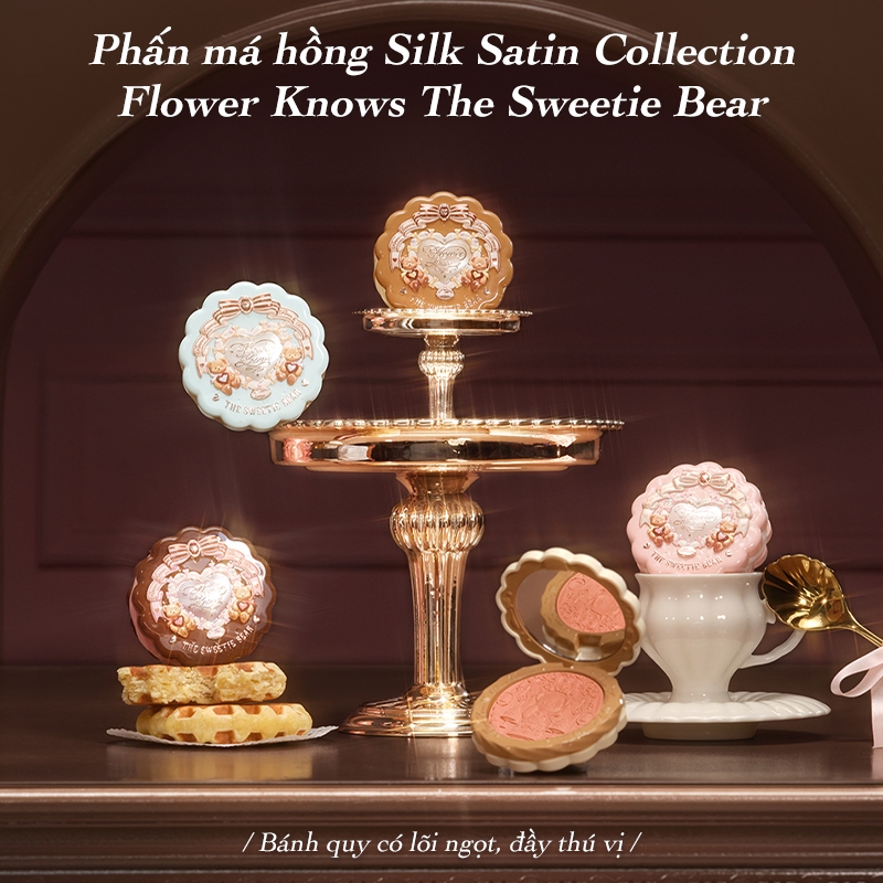[LIVE] Phấn má hồng Silk Satin Collection Flower Knows The Sweetie Bear