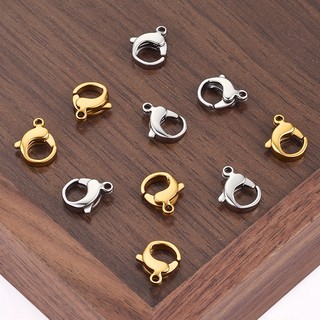 Khóa trang sức hình chữ O thép không gỉ đánh bóng, thiết kế tôm hùm, mạ vàng 18k