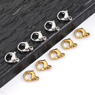 Khóa trang sức hình chữ O thép không gỉ đánh bóng, thiết kế tôm hùm, mạ vàng 18k