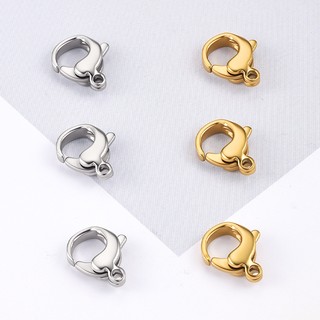Khóa trang sức hình chữ O thép không gỉ đánh bóng, thiết kế tôm hùm, mạ vàng 18k