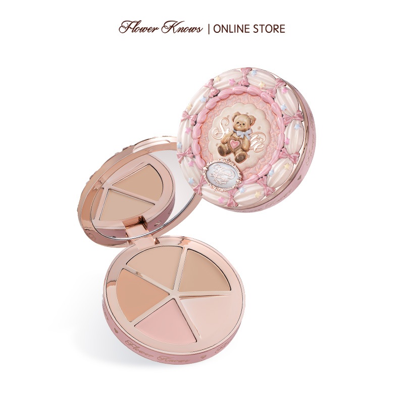[LIVE] Flower Knows The Sweetie Bear Collection Bảng che khuyết điểm 4 màu 6.4g