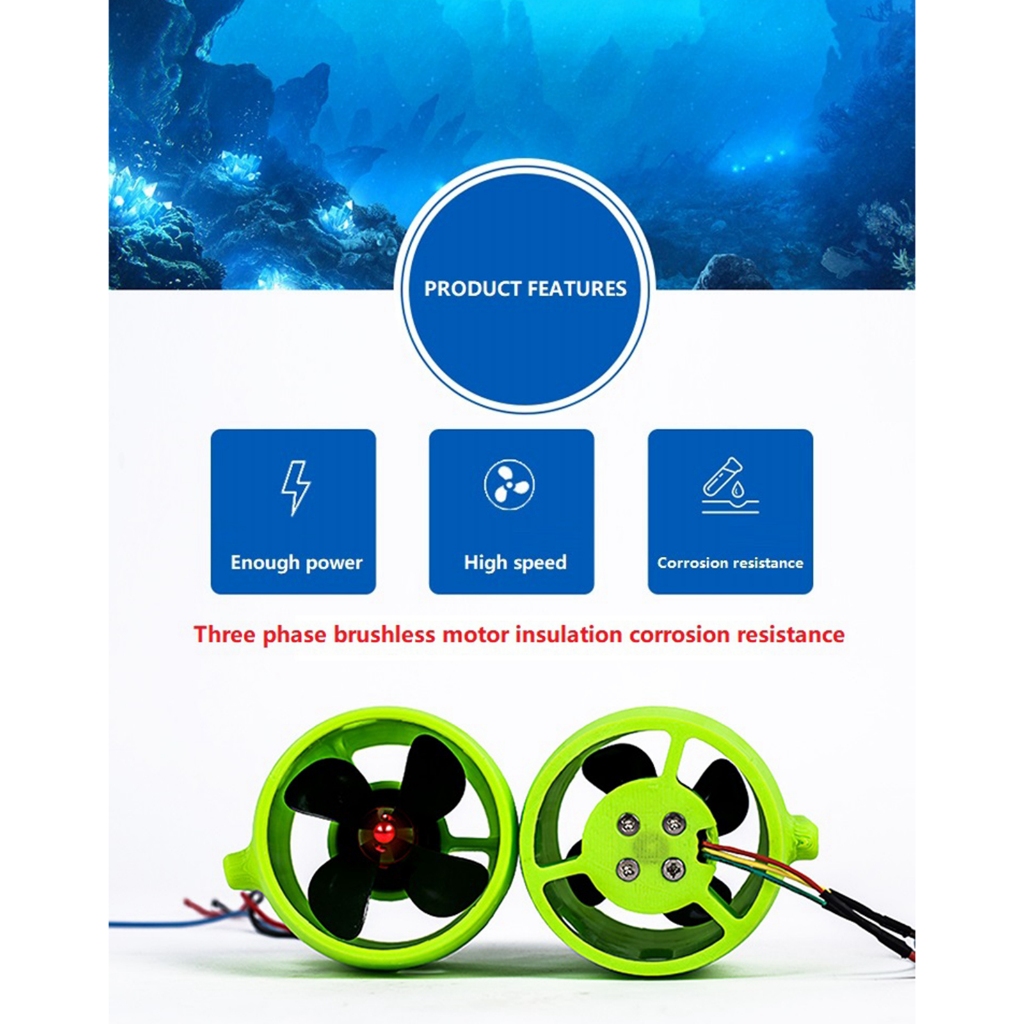 Gamchiano 4 Thuyền Dưới Nước Lực Đẩy Động Cơ Thruster Động Cơ 30-200W 4 Cho Robot Điều Khiển Từ Xa Thuyền Mô Hình Chống Ăn Mòn