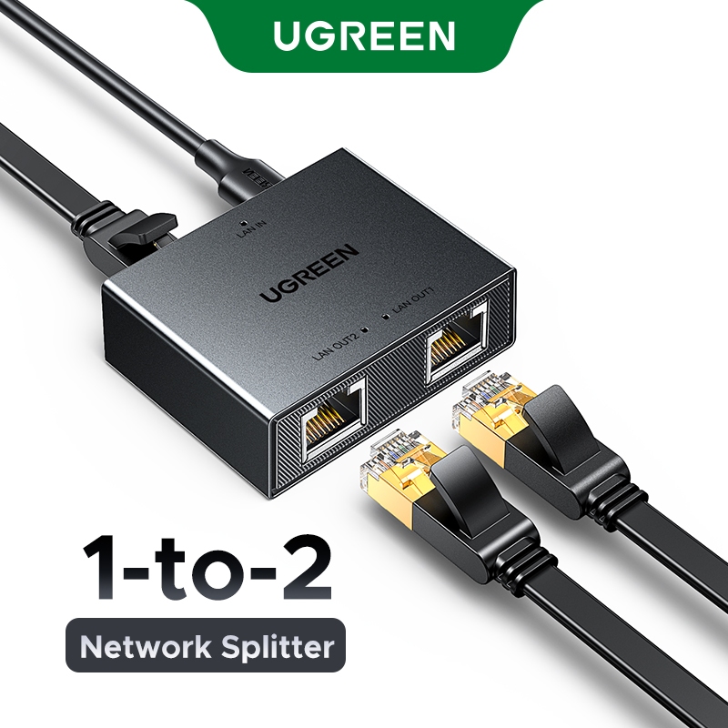 Bộ chia Ethernet UGREEN 100Mbps 1 đến 2 Đầu nối cáp nhôm Cat 8 Lan có khả năng chống sét