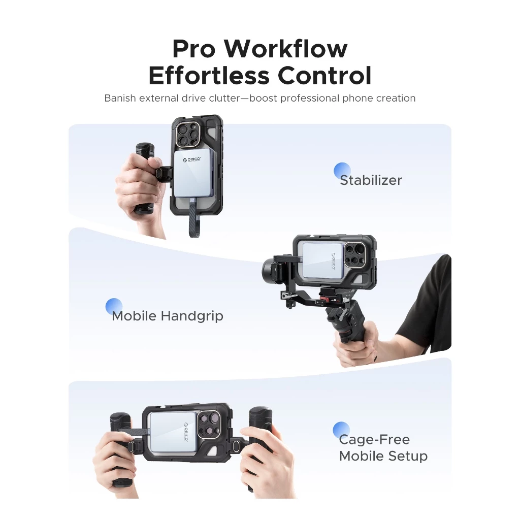 ORICO M.2 SSD Vỏ từ tính 2230 / 2242 NVMe Enclosure PD 100W Bộ chuyển đổi bên ngoài TF / SD 3.0 Vỏ h