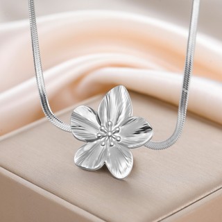 Charm hoa vòng cổ thép không gỉ dây xích - Phù hợp thời trang cho nữ