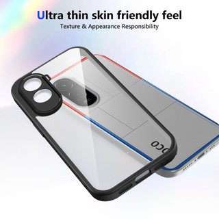 Xiaomi POCO M7 M6 M5 M4 Pro 4G 5G 2025 Ốp điện thoại Acrylic mờ trong suốt cạnh silicon mềm chống sốc Túi khí chống rơi Bảo vệ Camera Ốp điện thoại đầy màu sắc
