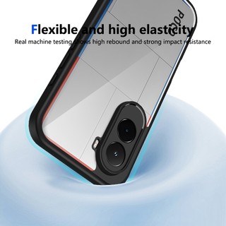 Xiaomi POCO M7 M6 M5 M4 Pro 4G 5G 2025 Ốp điện thoại Acrylic mờ trong suốt cạnh silicon mềm chống sốc Túi khí chống rơi Bảo vệ Camera Ốp điện thoại đầy màu sắc