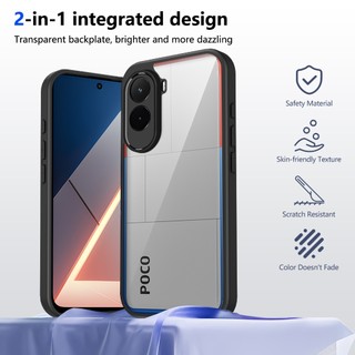 Xiaomi POCO M7 M6 M5 M4 Pro 4G 5G 2025 Ốp điện thoại Acrylic mờ trong suốt cạnh silicon mềm chống sốc Túi khí chống rơi Bảo vệ Camera Ốp điện thoại đầy màu sắc