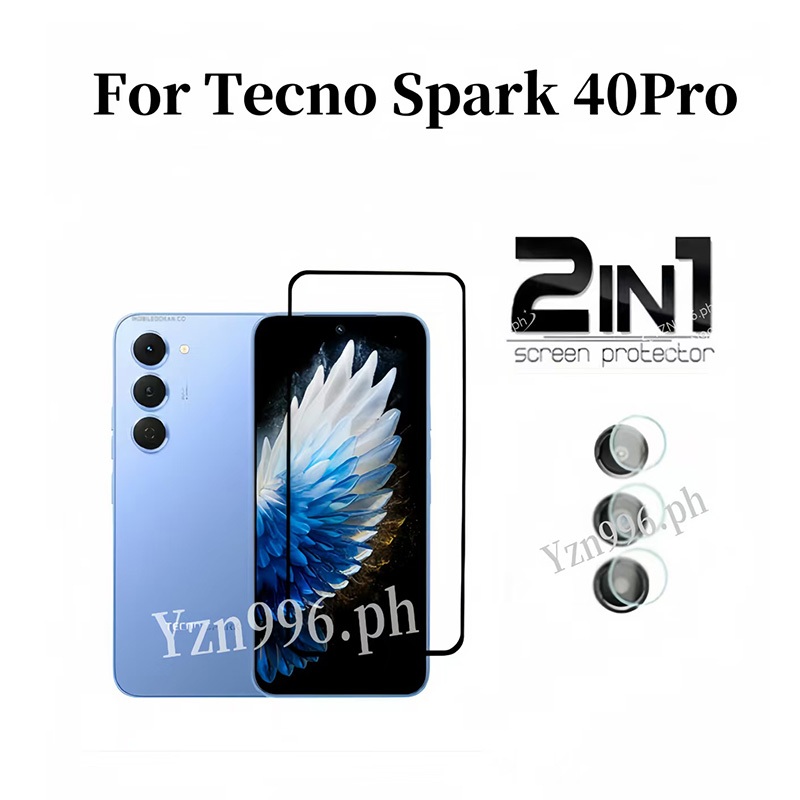 Kính cường lực bảo vệ màn hình 2in1 cho Tecno Spark 40Pro Spark 40 Spark40C 30C Spark Go 2 Spark Go2025 Spark Go 1 Phim bảo vệ điện thoại và phim ống kính