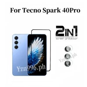 Kính cường lực bảo vệ màn hình 2in1 cho Tecno Spark 40Pro Spark 40 Spark40C 30C Spark Go 2 Spark Go2025 Spark Go 1 Phim bảo vệ điện thoại và phim ống kính