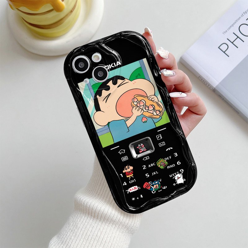 Ốp Lưng Cho Redmi Note 15 14 13 12 11 10 9 8 7 M7 F7 X7 14T Pro A5 A3 A1 A2 Plus 14C 13C 12C 10C 9A 9C Poco C75 C71 C65 Hình Bầu Dục Mắt Lớn Họa Tiết Sóng Dễ Thương Bé trai và bé gái