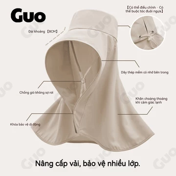 Mũ chống nắng nữ Zhao Lusi mùa hè - Vành lớn, kèm khăn choàng, bảo vệ tia UV, lý tưởng cho chuyến đi biển và du lịch.